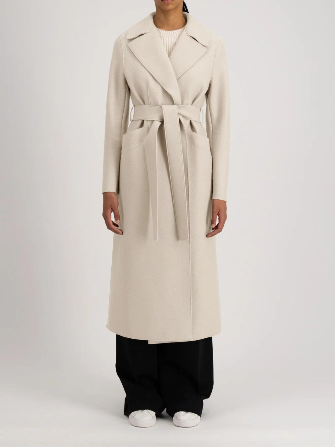 Manteau Long Femme En Laine Mérinos 100% Beige Preston & York - Taille 10, Occasion Très Bon état